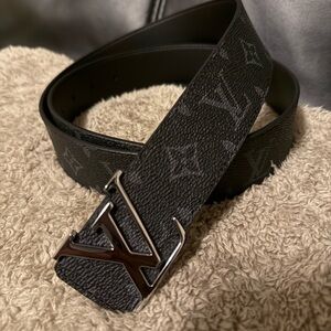 Black Louis Vuitton monogram belt